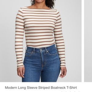 NWT GAP Modern Long Sleeve Striped Boatneck